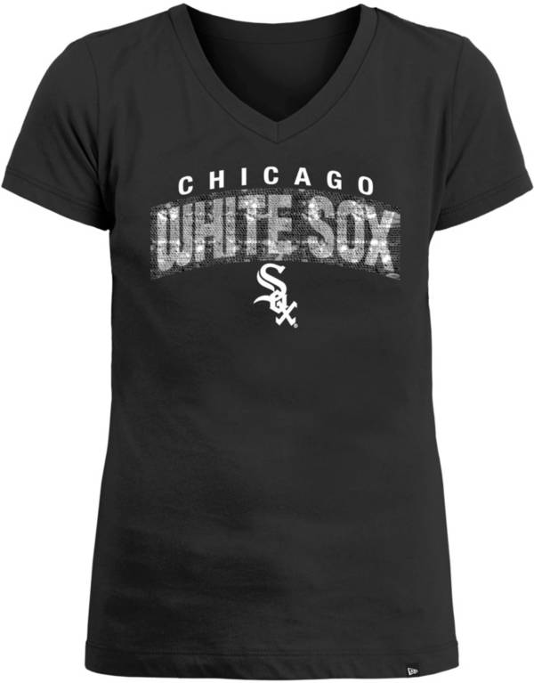 New Era Girls' Chicago White Sox Black Flip Sequin T-Shirt product image
