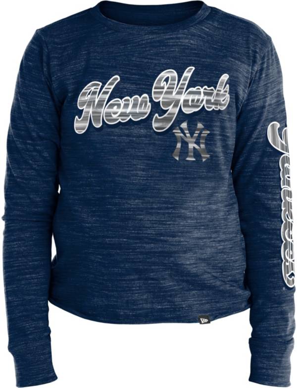 New Era Girls' New York Yankees Blue Space Dye Long Sleeve T-Shirt product image