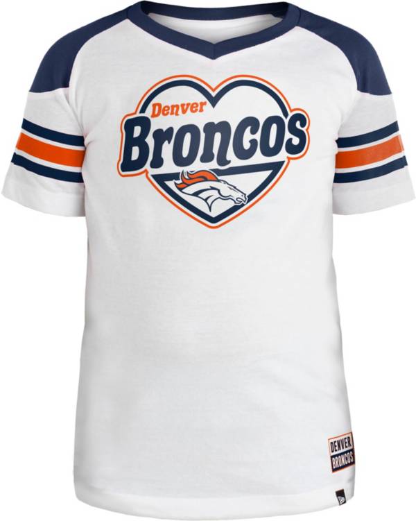 New Era Apparel Girls' Denver Broncos Heart White T-Shirt product image