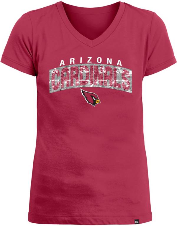 New Era Apparel Girls' Arizona Cardinals Sequin Flip Red T-Shirt product image