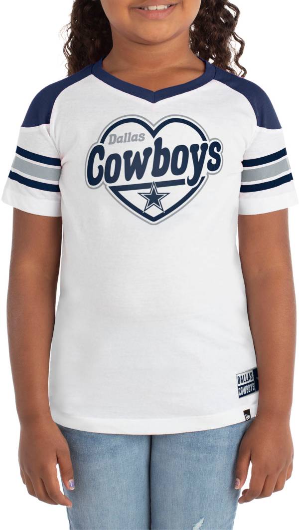 New Era Apparel Girls' Dallas Cowboys Heart White T-Shirt product image