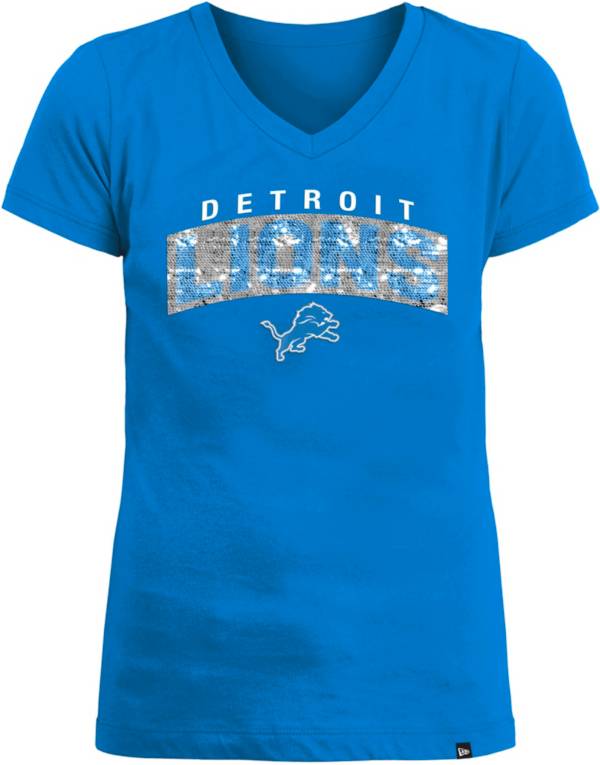 New Era Apparel Girls' Detroit Lions Sequin Flip Blue T-Shirt product image