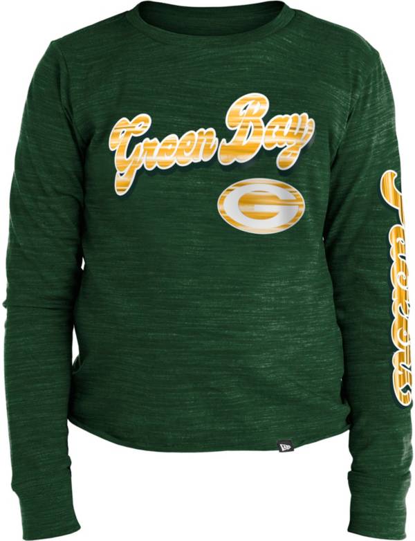 New Era Apparel Girls' Green Bay Packers Space Dye Green Long Sleeve T-Shirt product image
