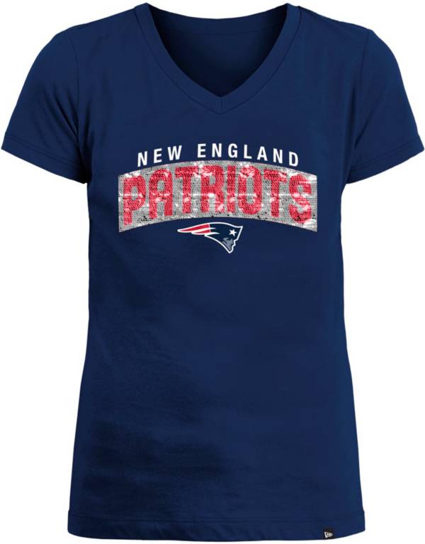 New Era Apparel Girls' New England Patriots Sequin Flip Blue T-Shirt product image