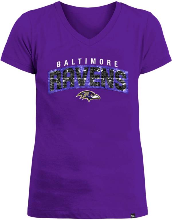 New Era Apparel Girls' Baltimore Ravens Sequin Flip Purple T-Shirt product image