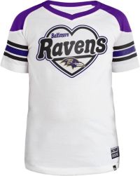 Baltimore Ravens Kids Youth Girls Size Official NFL Teens Sheer T-Shirt New  Tags