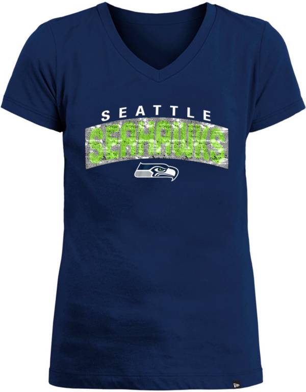 New Era Apparel Girls' Seattle Seahawks Sequin Flip Blue T-Shirt product image