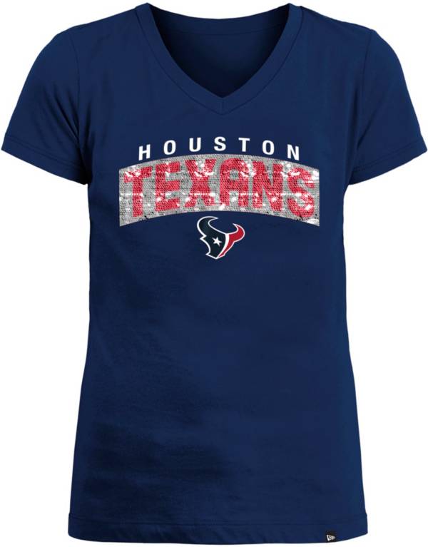 New Era Apparel Girls' Houston Texans Sequin Flip Blue T-Shirt product image