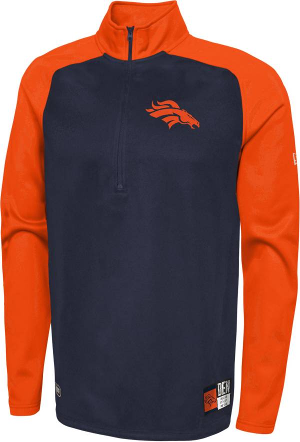 New Era Men's Denver Broncos Combine O-Line 2-Tone Half-Zip Pullover T-Shirt product image