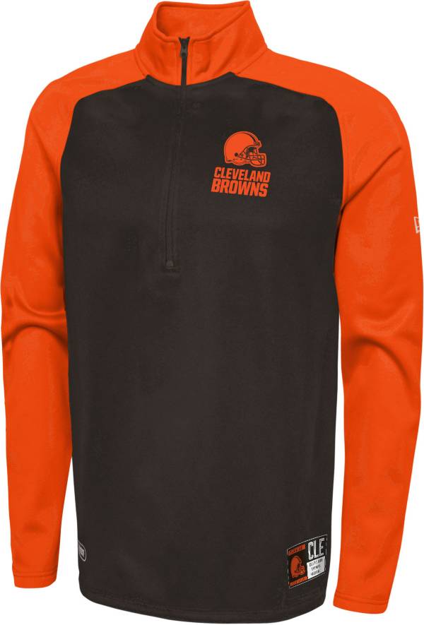 New Era Men's Cleveland Browns Combine O-Line 2-Tone Half-Zip Pullover T-Shirt product image