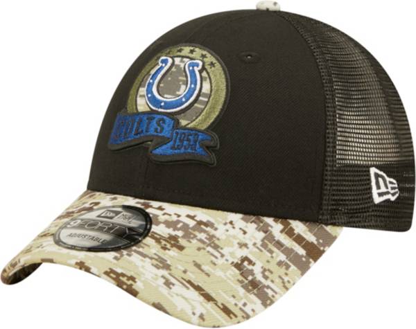 New Era Men's Indianapolis Colts Salute to Service Black 9Forty Adjustable Trucker Hat product image