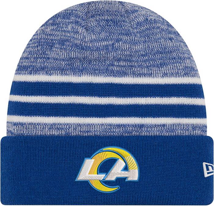 Los Angeles Rams New Era 2023 Blue Sideline Cuffed Knit Hat With Pom