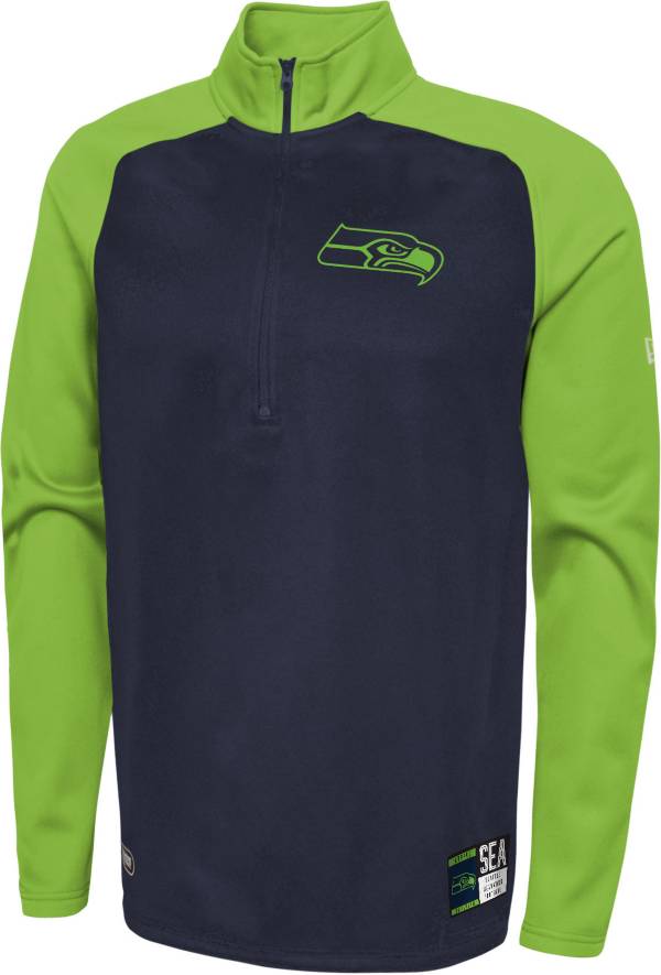 New Era Men's Seattle Seahawks Combine O-Line 2-Tone Half-Zip Pullover T-Shirt product image