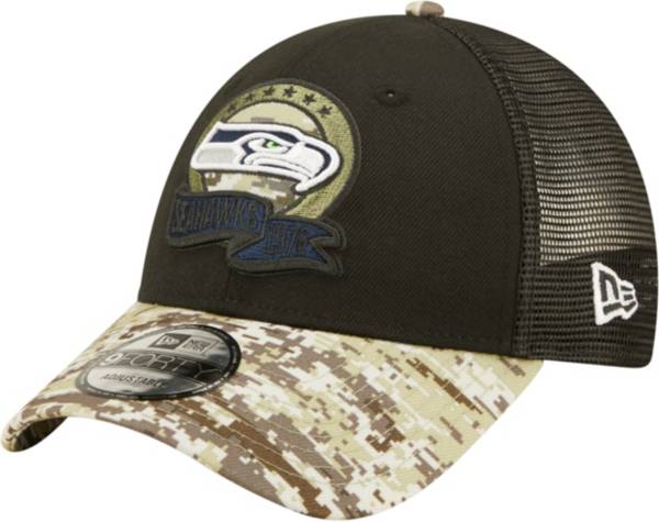 New Era Men's Seattle Seahawks Salute to Service Black 9Forty Adjustable Trucker Hat product image