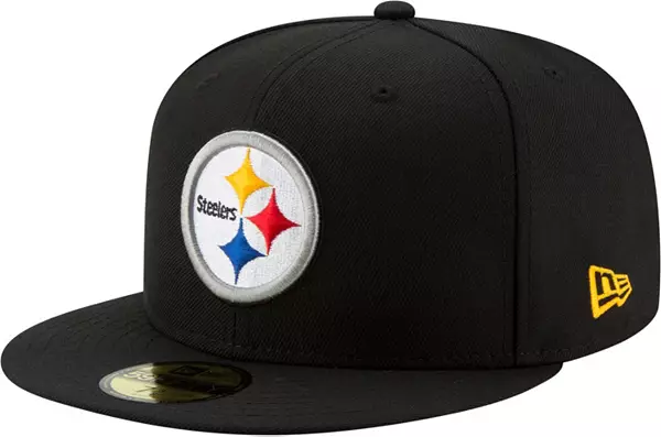 New Era Men's Pittsburgh Steelers Logo Black 59Fifty Fitted Hat