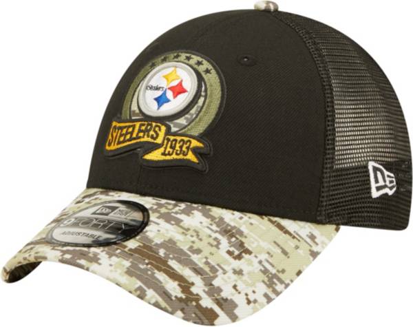 New Era Men's Pittsburgh Steelers Salute to Service Black 9Forty Adjustable Trucker Hat product image