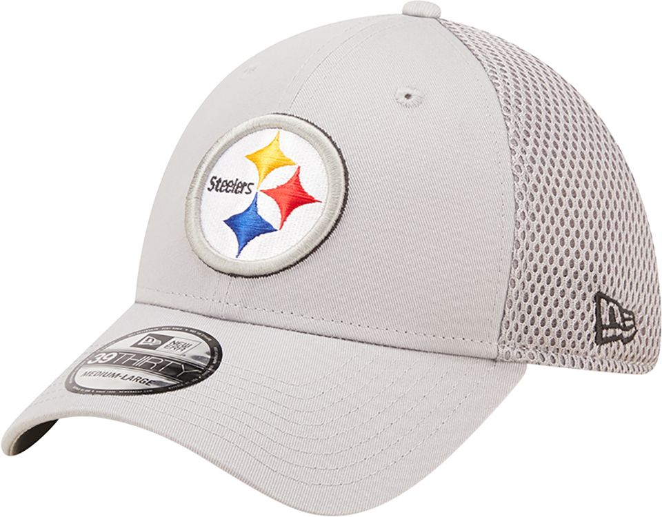 New Era Men's Pittsburgh Steelers Team Neo Grey 39Thirty Stretch Fit Hat