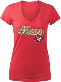 San Francisco 49ERS Womens Top Apparel Size LGG NFL Licensed Red/White