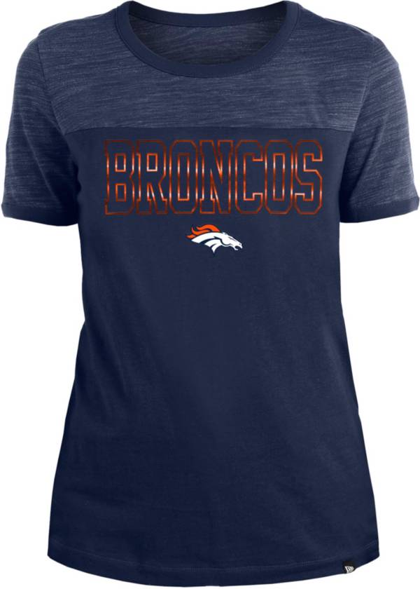 New Era Apparel Women's Denver Broncos Space Dye Foil Navy T-Shirt product image