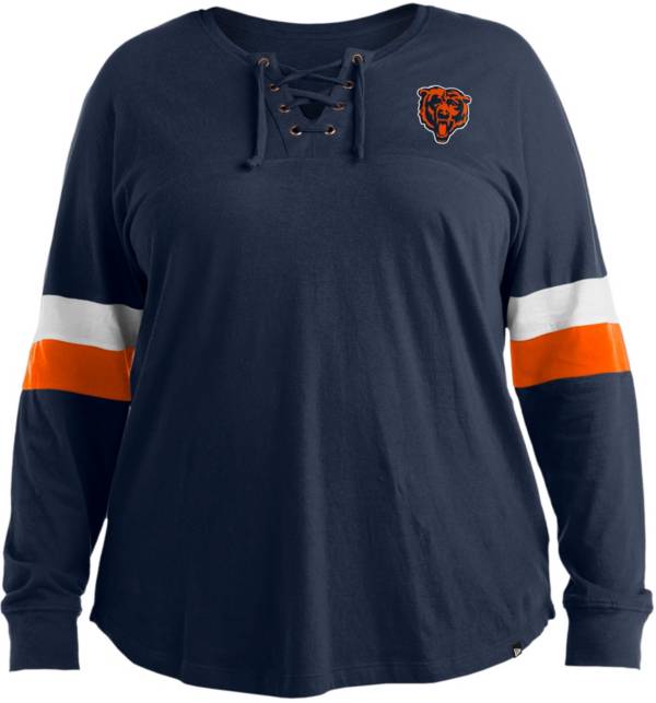 New Era Women's Chicago Bears Lace Up Blue Plus Size Long Sleeve T-Shirt product image