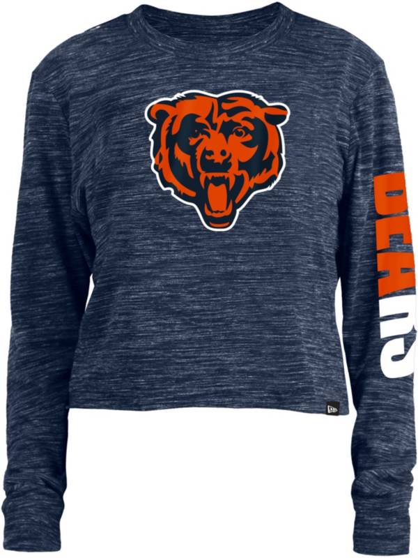 New Era Women's Chicago Bears Space Dye Blue Long Sleeve Crop T-Shirt product image