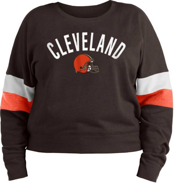 New Era Women's Cleveland Browns Brown Plus Size Fleece Crew product image