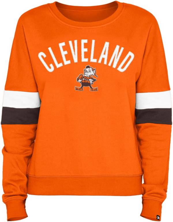 New Era Women's Cleveland Browns Orange Brush Fleece Crew product image