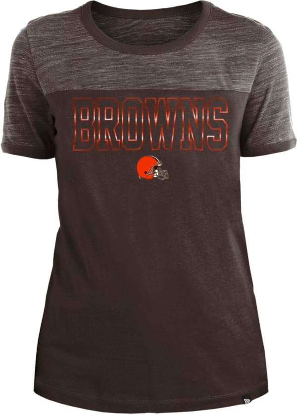 New Era Apparel Women's Cleveland Browns Space Dye Foil Brown T-Shirt product image