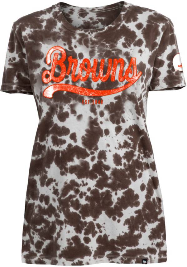 New Era Apparel Women's Cleveland Browns Tie Dye Brown T-Shirt product image