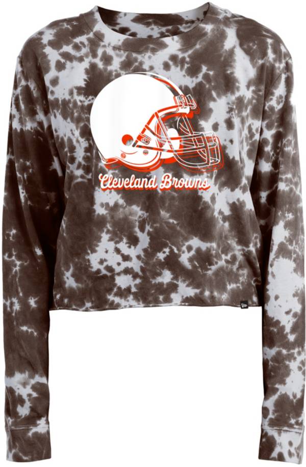 New Era Apparel Women's Cleveland Browns Tie Dye Brown Long Sleeve T-Shirt product image