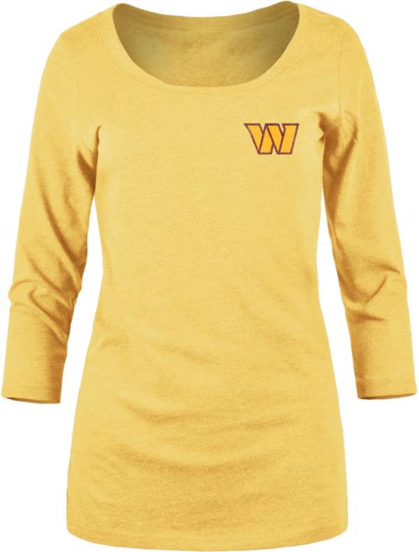 New Era Apparel Women's Washington Commanders Logo Gold Raglan T-Shirt product image