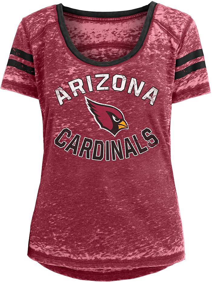 New Era Women's Arizona Cardinals Burnout Red T-Shirt
