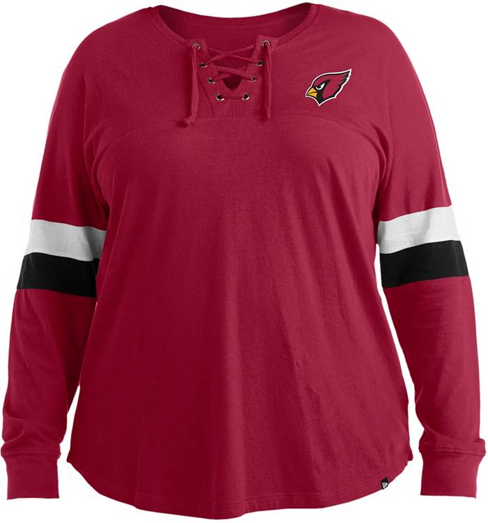 47 Brand / Women's Arizona Cardinals White Wash Raglan Three-Quarter Sleeve  T-Shirt