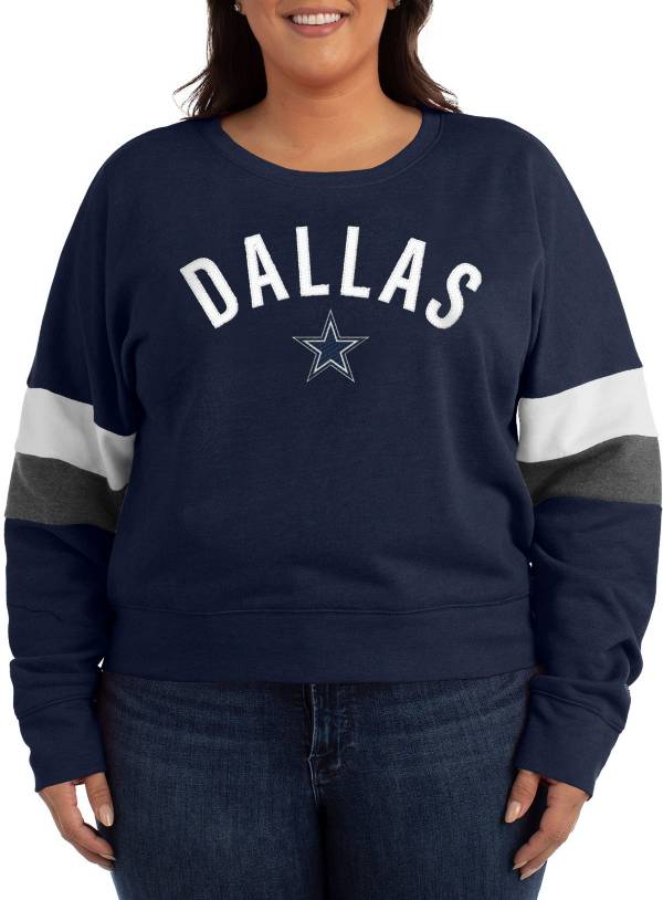 New Era Women's Dallas Cowboys Fleece Navy Plus Size Crew product image
