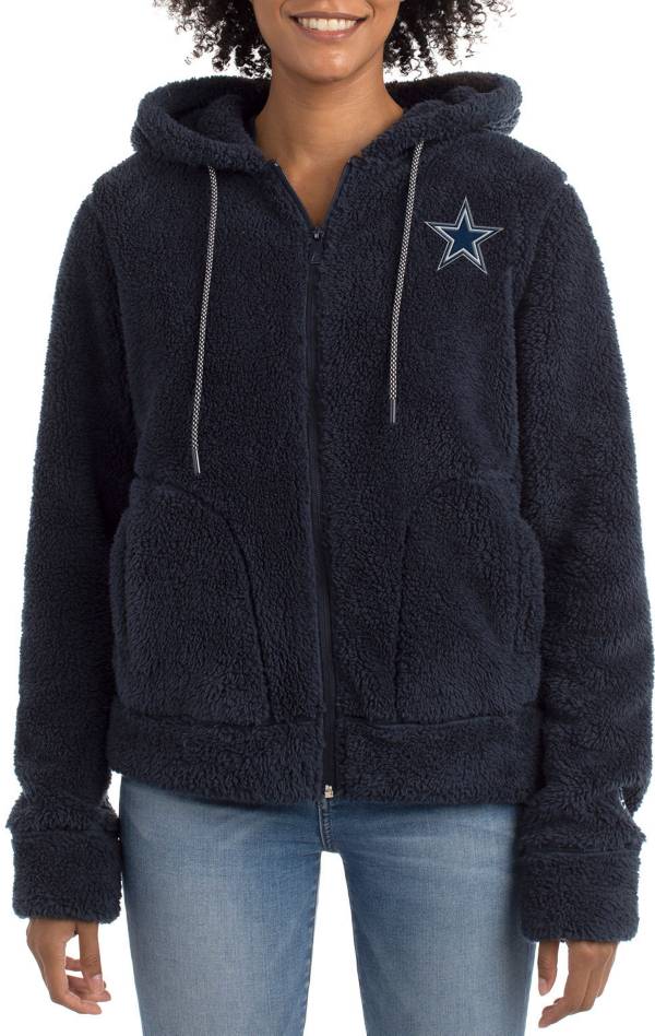 Dallas Cowboys WEAR by Erin Andrews Women's Sherpa Full-Zip Hoodie Jacket -  Gray