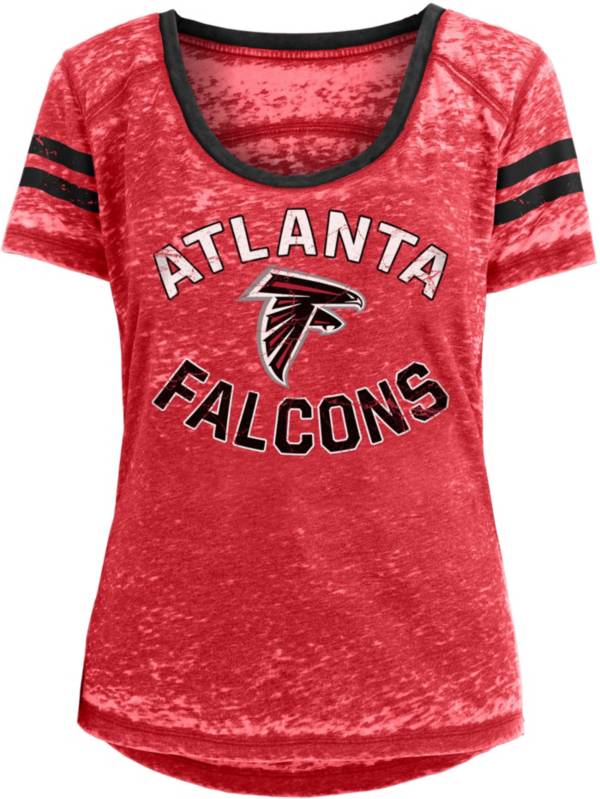 New Era Women's Atlanta Falcons Burnout Red T-Shirt