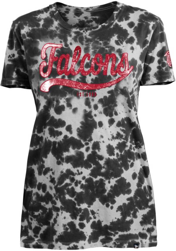 New Era Apparel Women's Atlanta Falcons Tie Dye Black T-Shirt