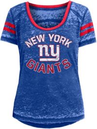 NWT NFL Team Apparel NY Giants Women's White Shirt w/Blue striped long  Sleeves