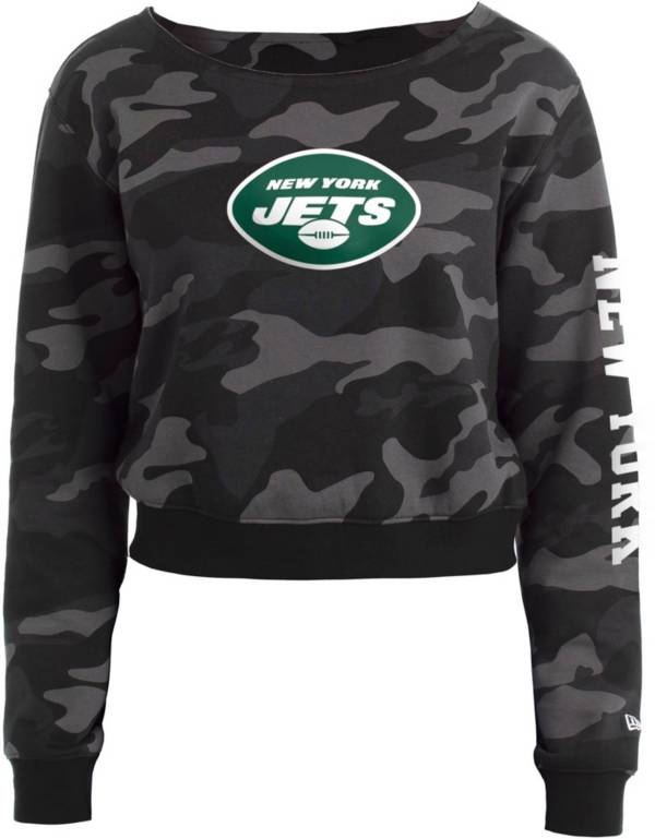 New Era Apparel Women's New York Jets Camo Fleece Black Crew product image