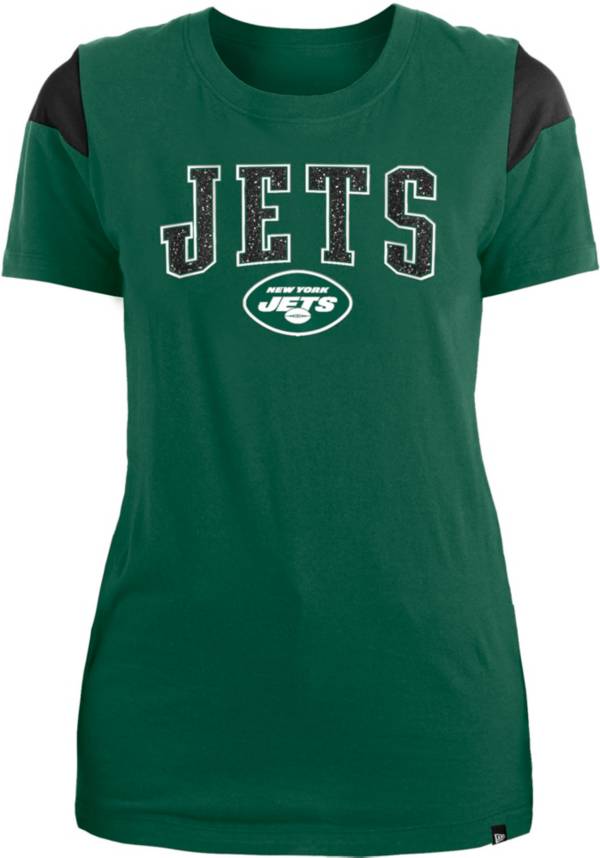 New Era Apparel Women's New York Jets Glitter Gel Green T-Shirt product image
