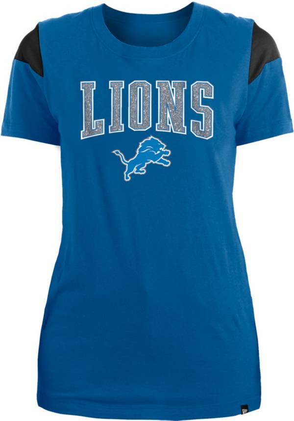 New Era Apparel Women's Detroit Lions Glitter Gel Blue T-Shirt product image