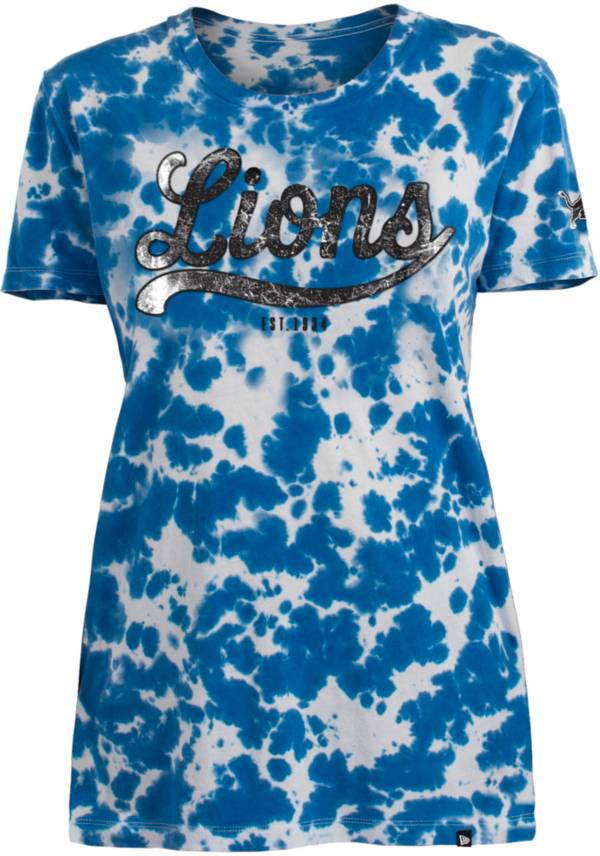New Era Apparel Women's Detroit Lions Tie Dye Blue T-Shirt product image