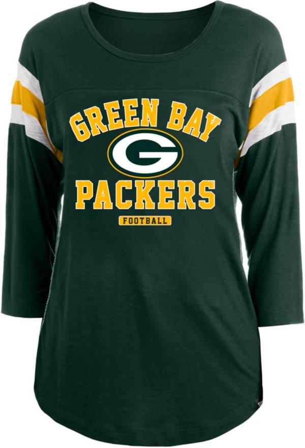 New Era Apparel Women's Green Bay Packers Sublimated Green Three-Quarter Sleeve T-Shirt product image