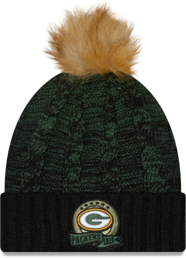 New Era Women's Green Bay Packers Salute to Service Black Knit Beanie product image