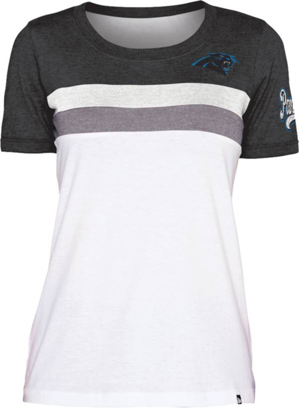 New Era Women's Carolina Panthers Colorblock White T-Shirt product image