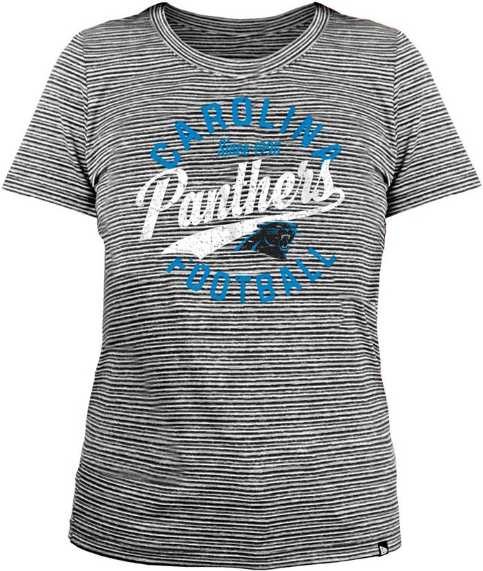 New Era Women's Carolina Panthers Color Block Grey T-Shirt