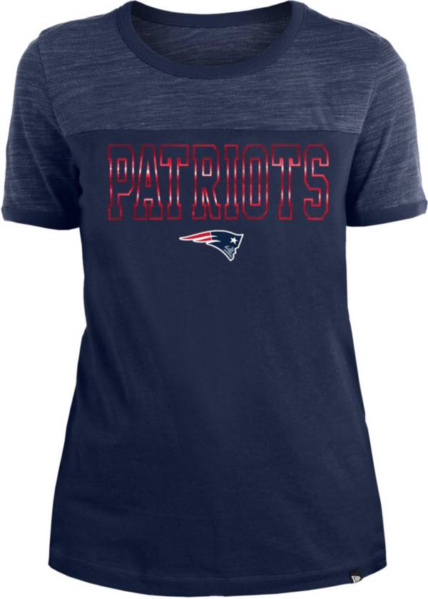 New Era Apparel Women's New England Patriots Space Dye Foil Navy T-Shirt