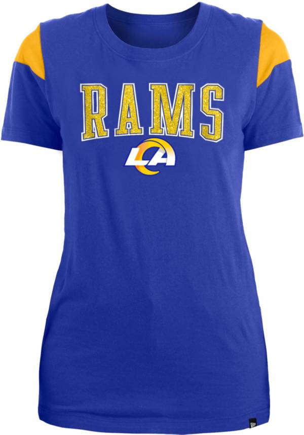 New Era Apparel Women's Los Angeles Rams Glitter Gel Blue T-Shirt product image