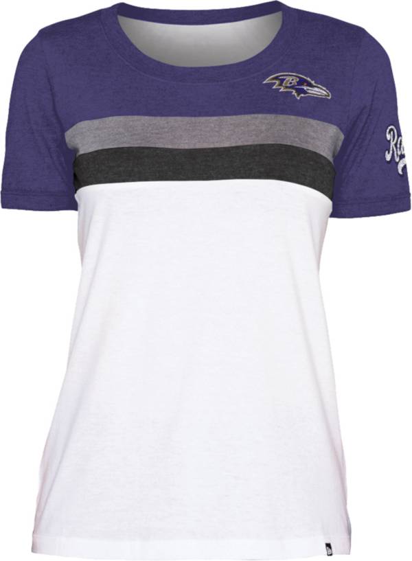 New Era Women's Baltimore Ravens Colorblock White T-Shirt product image