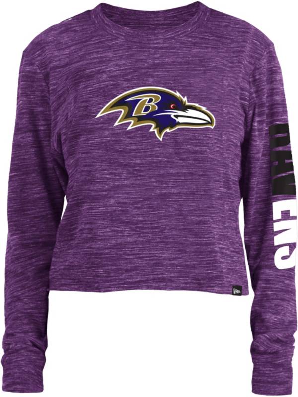 New Era Women's Baltimore Ravens Space Dye Purple Long Sleeve Crop